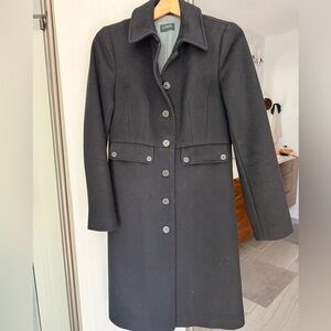 J. crew Women’s long black coat, size small
